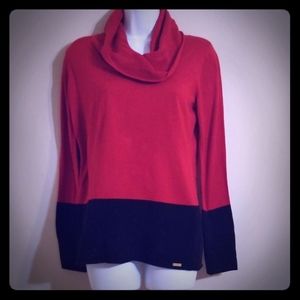 Calvin Klein colorblock red/black Sweater Sz small